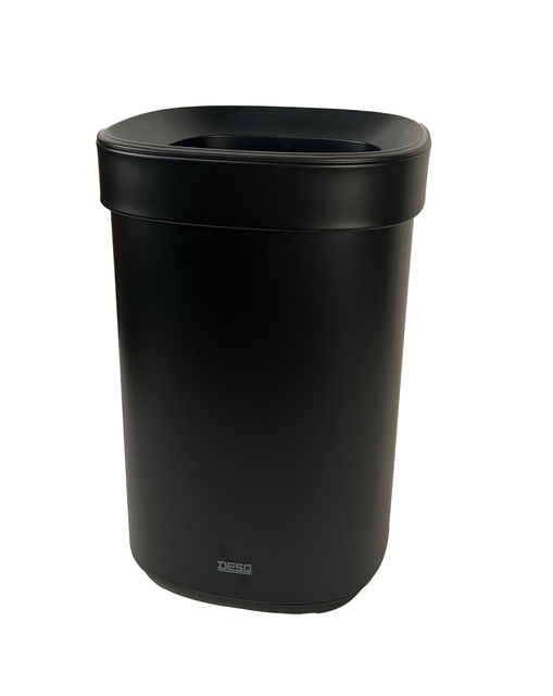 Afvalbak Desq open inworp 20 liter metaal zwart