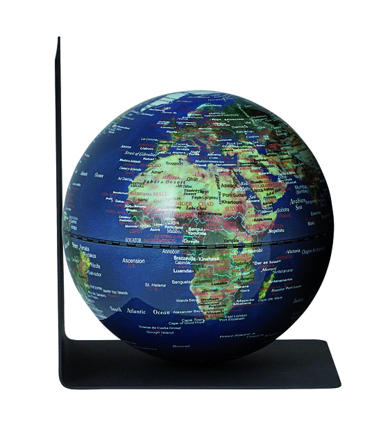 Boekensteun Troika met magnetische globe 13cm blauw-groen