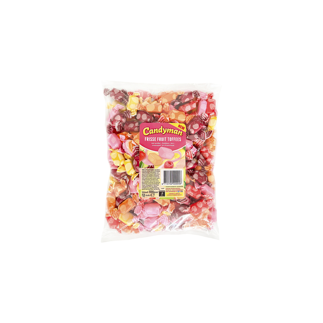 Toffees Candyman frisse fruit zak 1 kilogram