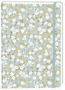 Notitieboek witte bloemen A5 lijn 92 pagina's softcover grijs