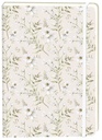 Notitieboek witte bloemen A5 lijn 92 pagina's softcover creme