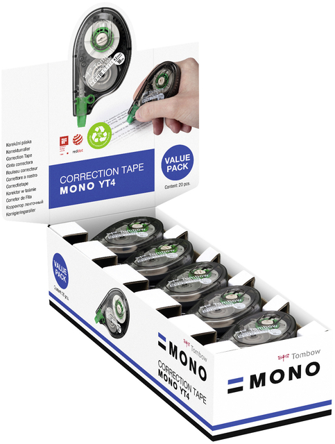 Correctietape Tombow MONO zijwaarts 4.2mmx10m 20 stuks