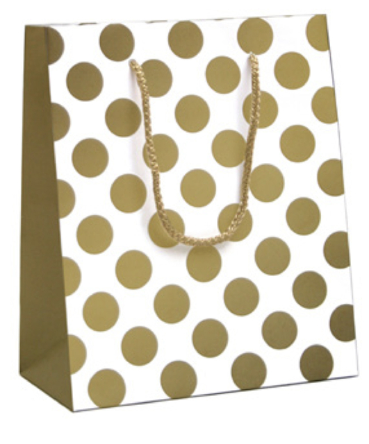 Cadeautasjes Gold dots 19x10x23cm