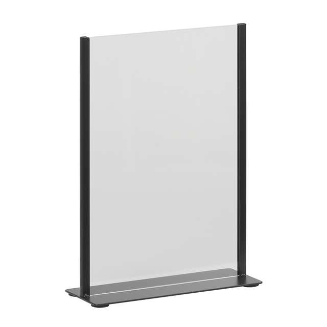 Kaarthouder Europel metaal met acryl bord A4 zwart