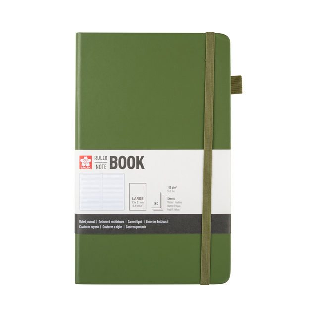 Notitieboek Sakura large 130x210mm lijn hard cover dennennaald