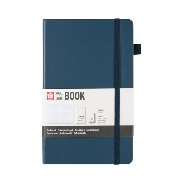Notitieboek Sakura large 130x210mm lijn hard cover donker indigo