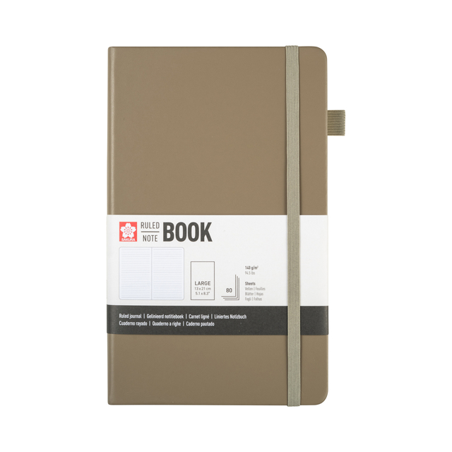 Notitieboek Sakura large 130x210mm lijn hard cover sintel