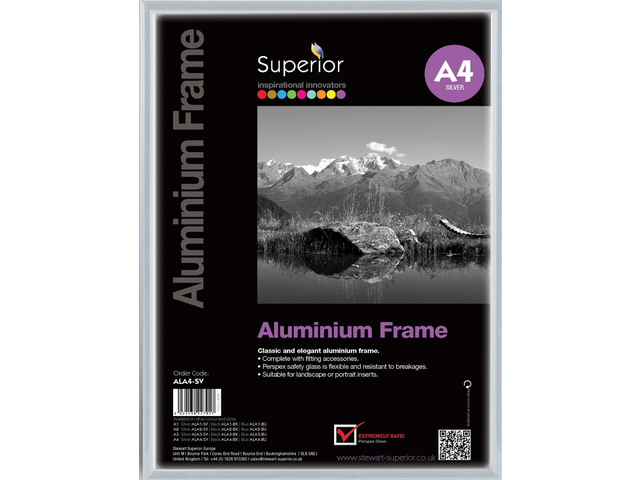 Fotolijst Seco A4 zilverkleurig geborsteld aluminium
