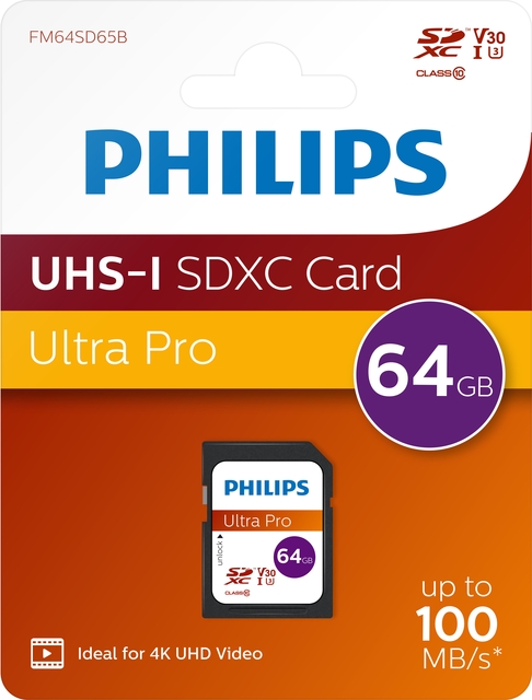Geheugenkaart Philips Ultra Pro SDXC Class 10 UHS-I U3 64GB