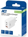 Oplader ACT 65W 3-poorts USB-C USB-A PD QC Ganfast