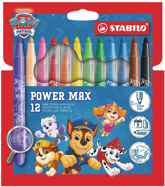 Viltstift STABILO power max PAW Patrol 12st