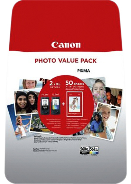 Inktcartridge Canon PG-560XL CL-561XL + papier