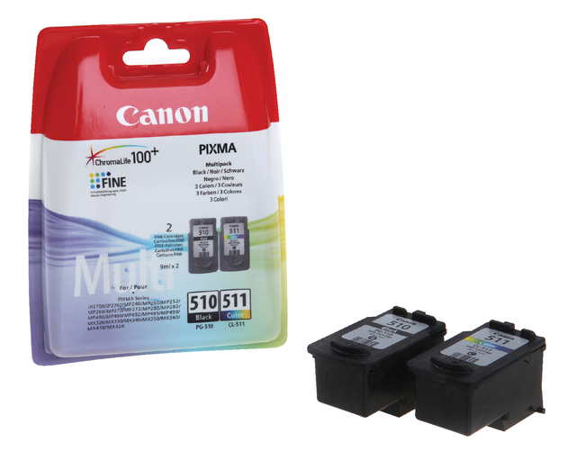 Inktcartridge Canon PG-510 CL-511 zw + kl + papier