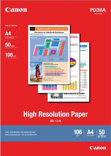 Inkjetpapier Canon HR101 A4 106gr 50 vel