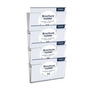 Folderhouder Europel 4x A4 wand liggend koppelbaar transparant 4 stuks