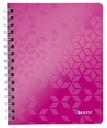 Notitieboek Leitz WOW A5 spiraal PP lijn roze