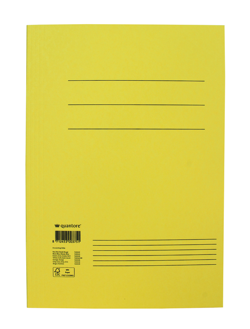 Dossiermap Quantore Folio 300gr geel