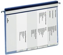 Personeelsmap Durable 5 vakken + hangrail blauw