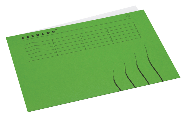 Vouwmap Secolor A4 100% gerecycled karton 250gr groen