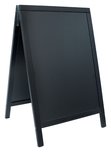 Stoepbord Securit 550x850x30mm zwart hout