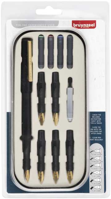 Kalligrafiepen Bruynzeel luxe set à 14 stuks 60344014