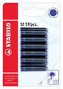 Inktpatroon STABILO blauw blister à 12 stuks