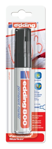 [630171] Viltstift edding 800 schuin 4-12mm zwart blister à 1 stuk