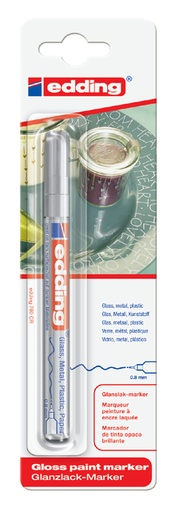 [630218] Viltstift Edding 780 lakmarker rond 0.8mm zilver blister à 1 stuk