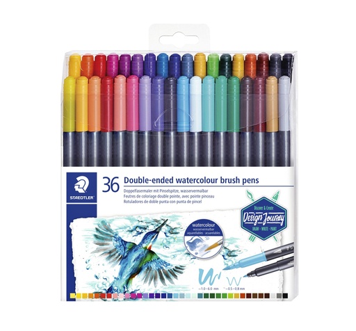 [630281] Brushpen Staedtler 3001 Marsgraphic duo 0.5-6mm blister à 36st ass