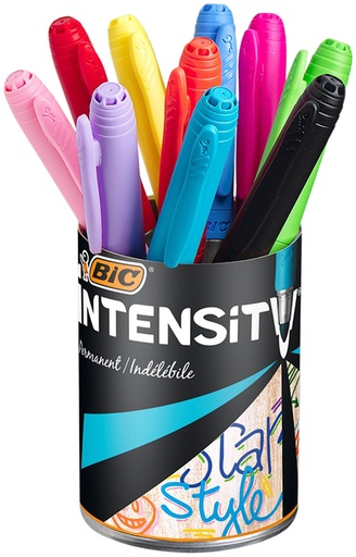 [630647] Viltstift Bic Intensity rond medium assorti pot à 10 stuks