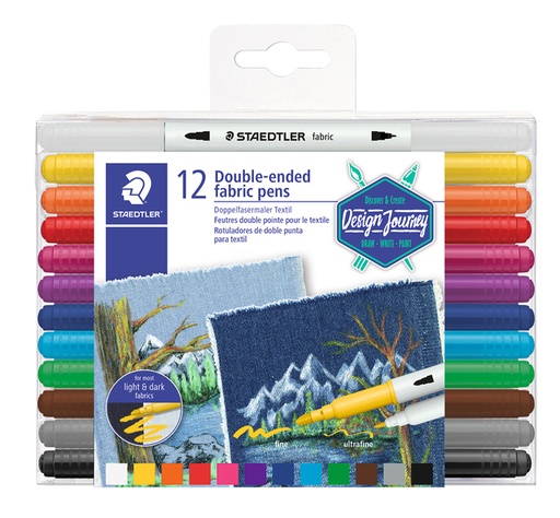[630800] Viltstift Staedtler 3190 textiel duo ass