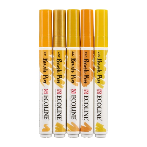 [630818] Brushpen Talens Ecoline set à 5 stuks aarde