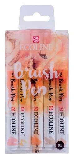 [630820] Brushpen Talens Ecoline set à 5 stuks beige roze