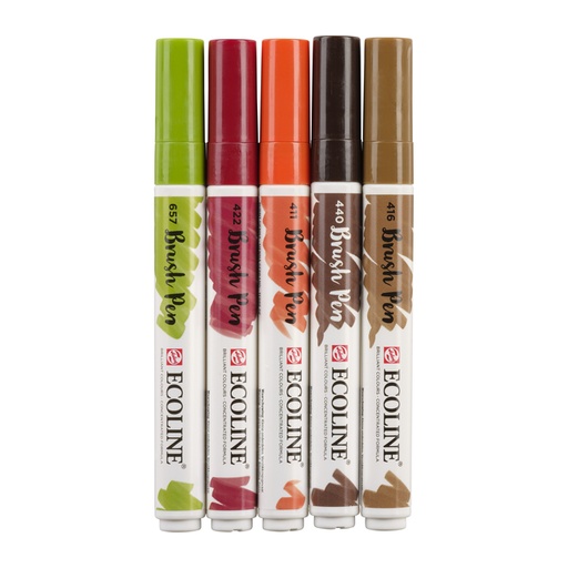 [630822] Brushpen Talens Ecoline set à 5 stuks herfst
