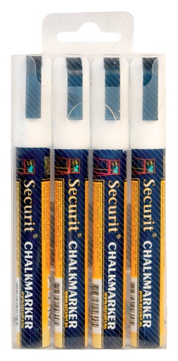 [631292] Krijtstift Securit SMA-510 schuin wit 2-6mm blister à 4 stuks