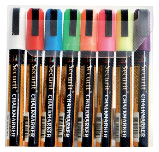 [631293] Krijtstift Securit SMA-510 schuin ass 2-6mm blister à 8 stuks