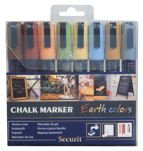 [631294] Krijtstift Securit SMA-510 schuin ass 2-6mm blister à 8 stuks