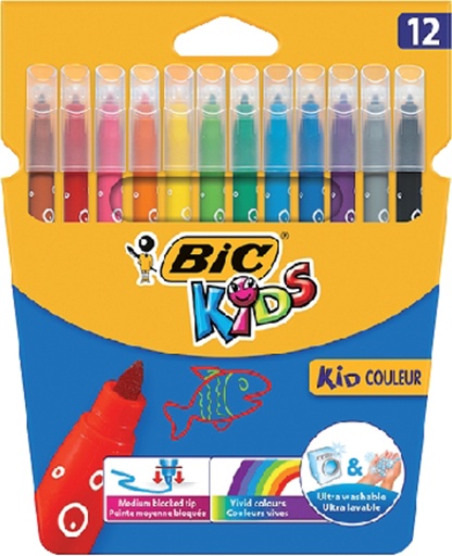 [631395] Kleurstiften BicKids kid couleur medium assorti etui à 12 stuks