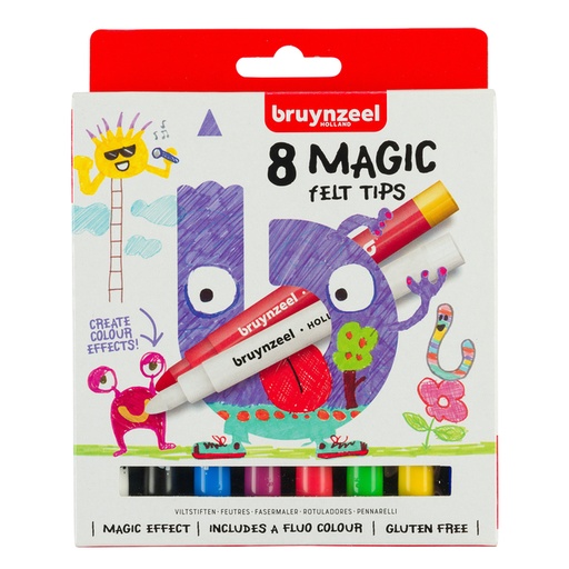 [631417] Viltstift Bruynzeel Kids Magic set à 8 kleuren