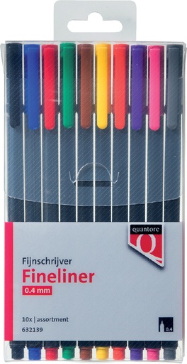 [632139] Fineliner Quantore assorti blister à 10 stuks