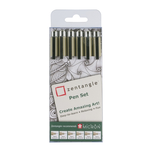 [632571] Tekenset Sakura Zentangle set à 6 pennen zwart