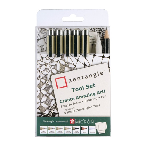 [632572] Tekenset Sakura Zentangle set à 12 delen assorti