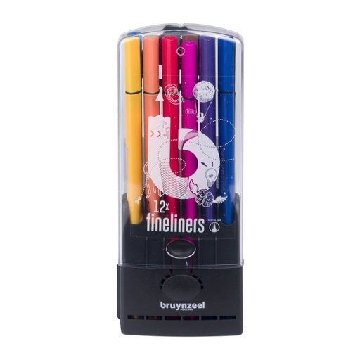 [632582] Fineliner Bruynzeel Teens etui à 12 kleuren