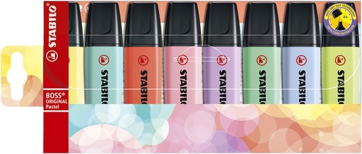 [635259] Markeerstift STABILO BOSS Original 70/8 pastel assorti etui à 8 stuks