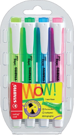 [635274] Markeerstift STABILO Swing cool 275/4 assorti etui à 4 stuks