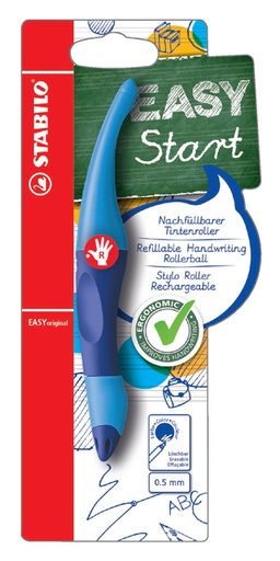 [636483] Rollerpen STABILO Easyoriginal rechtshandig licht/donkerblauw blister à 1 stuk