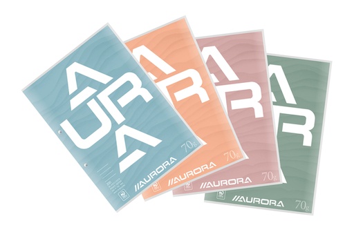 [011121] Cursusblok Aurora A4 lijn 2-gaats 200 pagina's 70gr