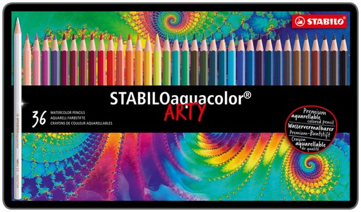 [640017] Kleurpotloden STABILO 1636 aquacolor assorti blik à 36 stuks