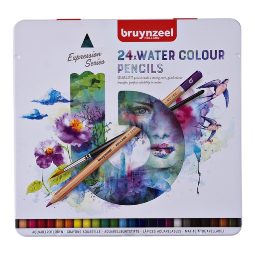 [640083] Aquarelpotlood Bruynzeel Expression blik à 24 kleuren