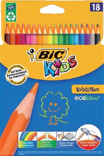 [640417] Kleurpotloden BicKids Evolution ecolutions ass blister à 18st